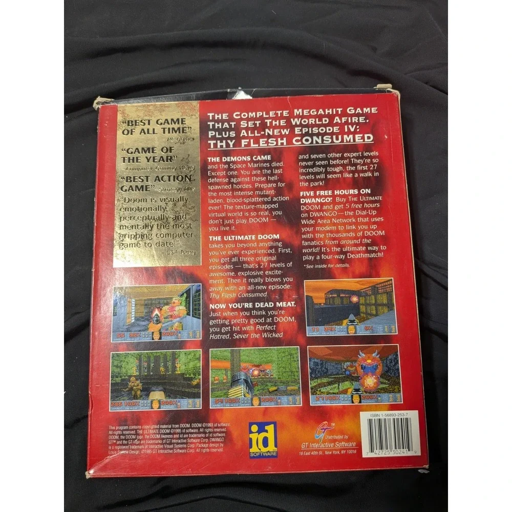 The Ultimate Doom (PC, 1995) Big Box, Windows 95 CD-Rom (No Poster)